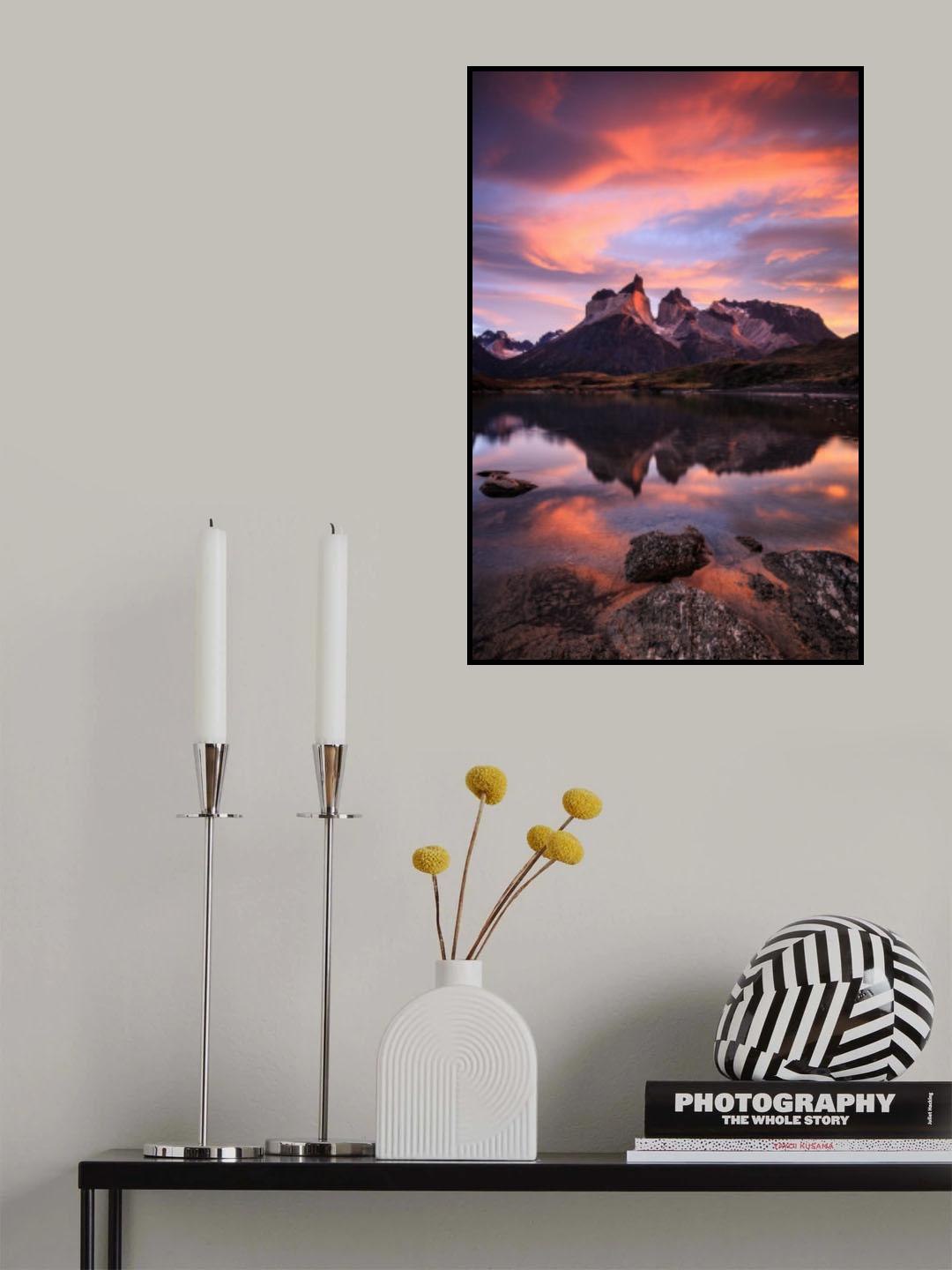 PARQUE NACIONAL TORRES DEL PAINE, SUNRISE AT LAKE NORDENSKJOLD-1292-2 Poster och Canvastavla