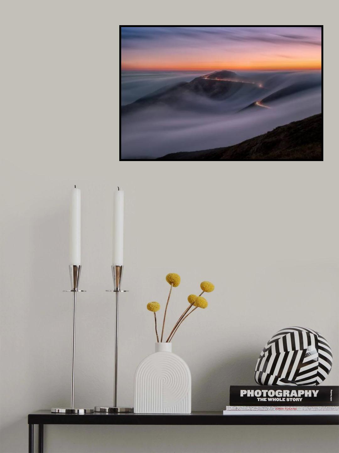 Foggy Road Poster och Canvastavla