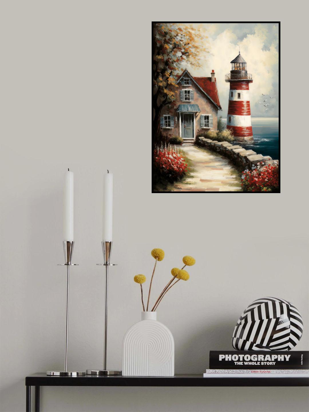 Sea and Light House Poster och Canvastavla