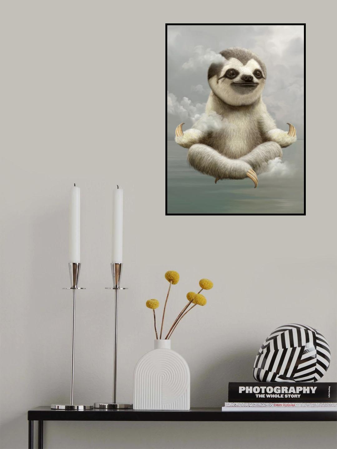 sloth meditating Poster och Canvastavla