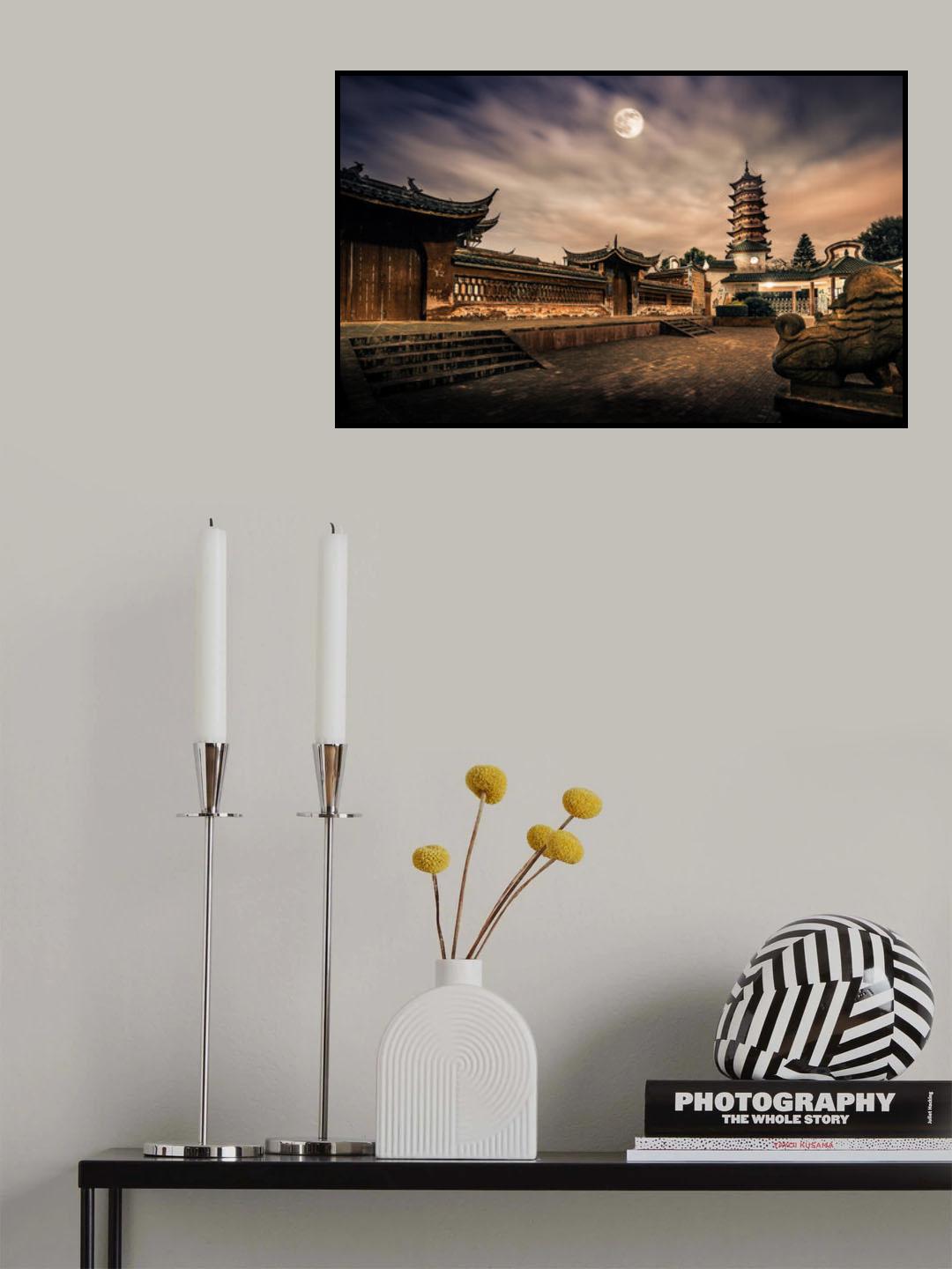 Ganzhou Confucious'Temple《月满慈云》 Poster och Canvastavla
