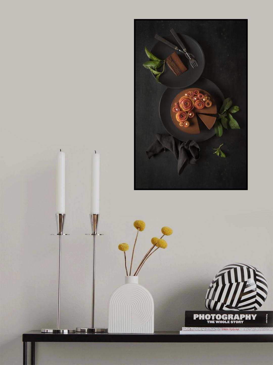 Dark chocolate and nectarine roses Poster och Canvastavla