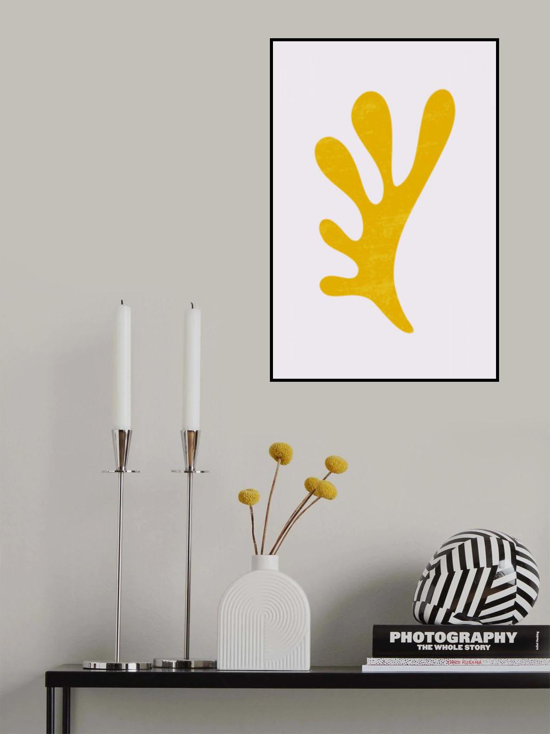 Abstract Yellow Algae Poster och Canvastavla