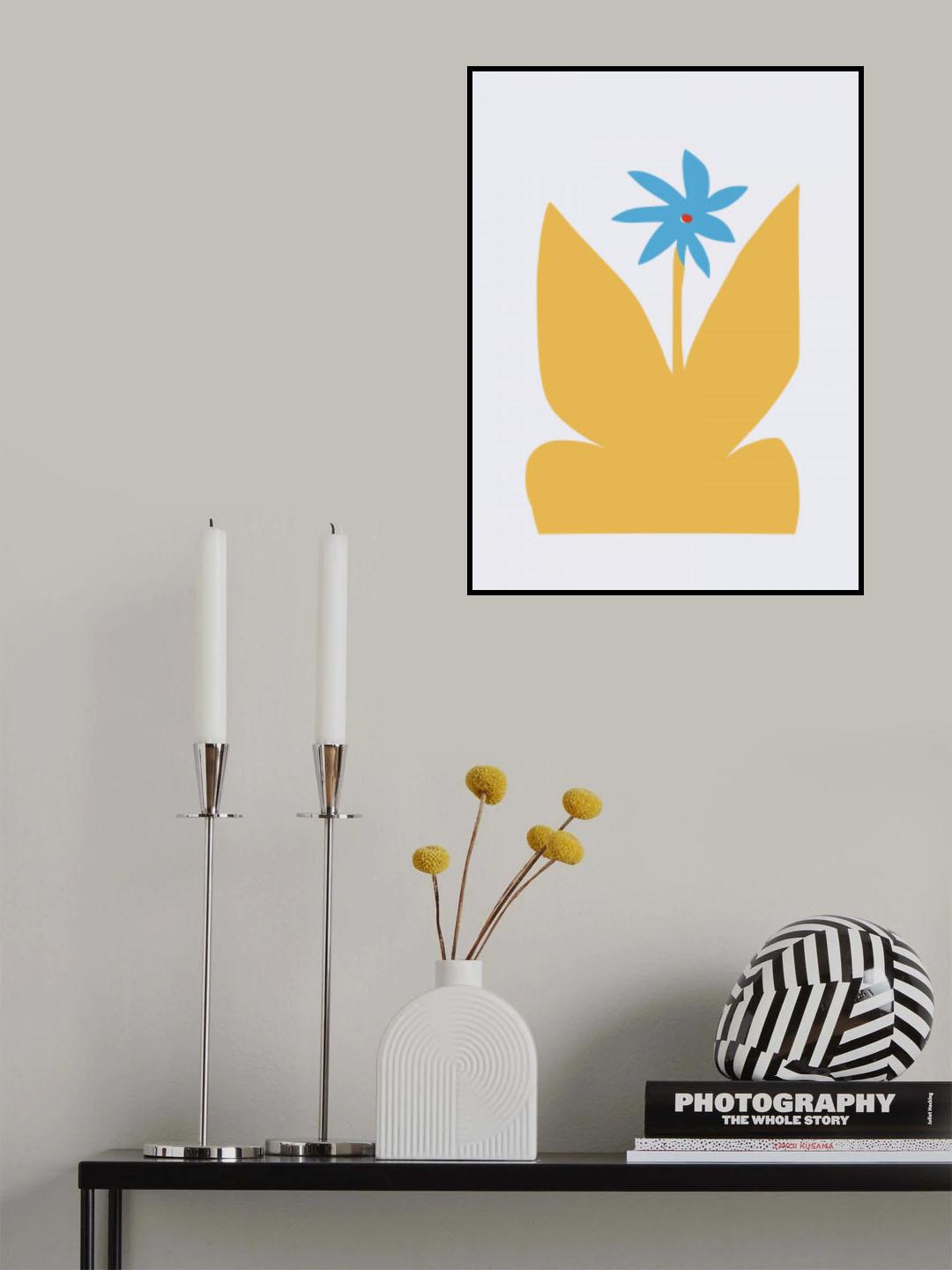 Minimal Blue Plant Poster och Canvastavla