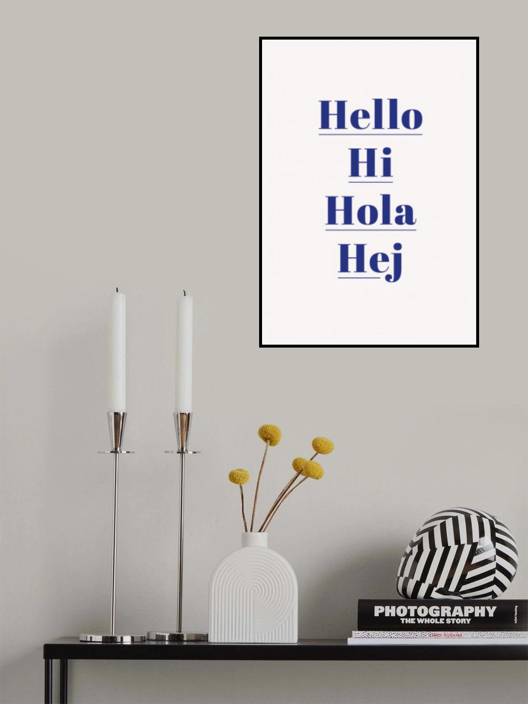Hello Hi Hola Hej Poster och Canvastavla