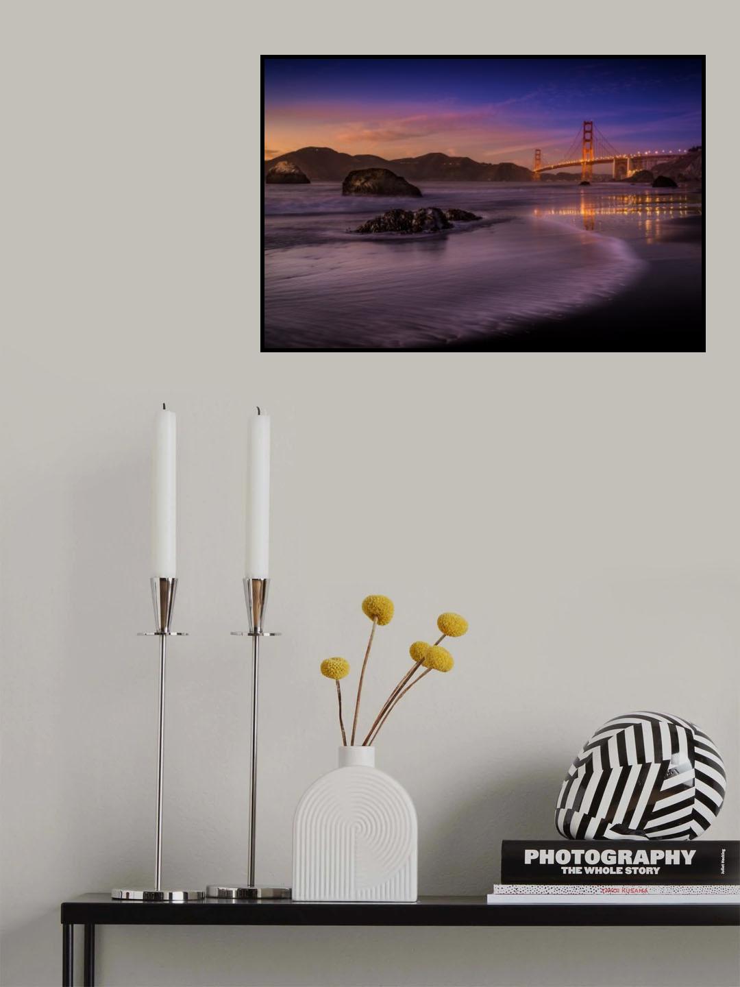 Golden Gate Bridge Fading Daylight Poster och Canvastavla