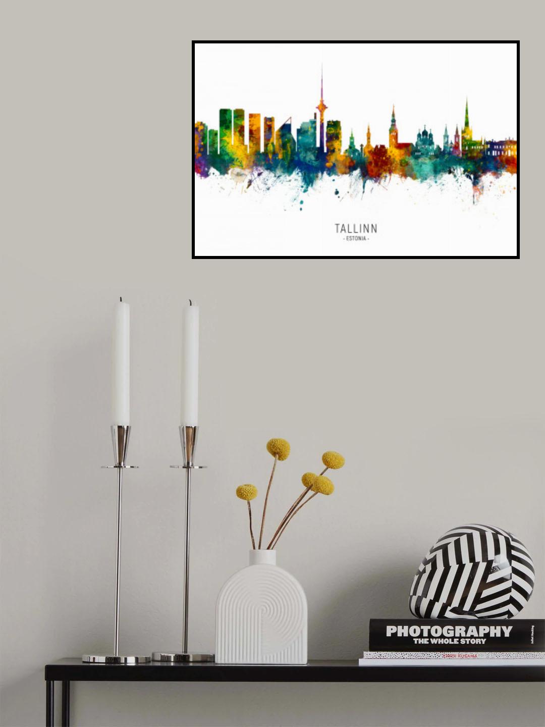 Tallinn Estonia Skyline Poster och Canvastavla