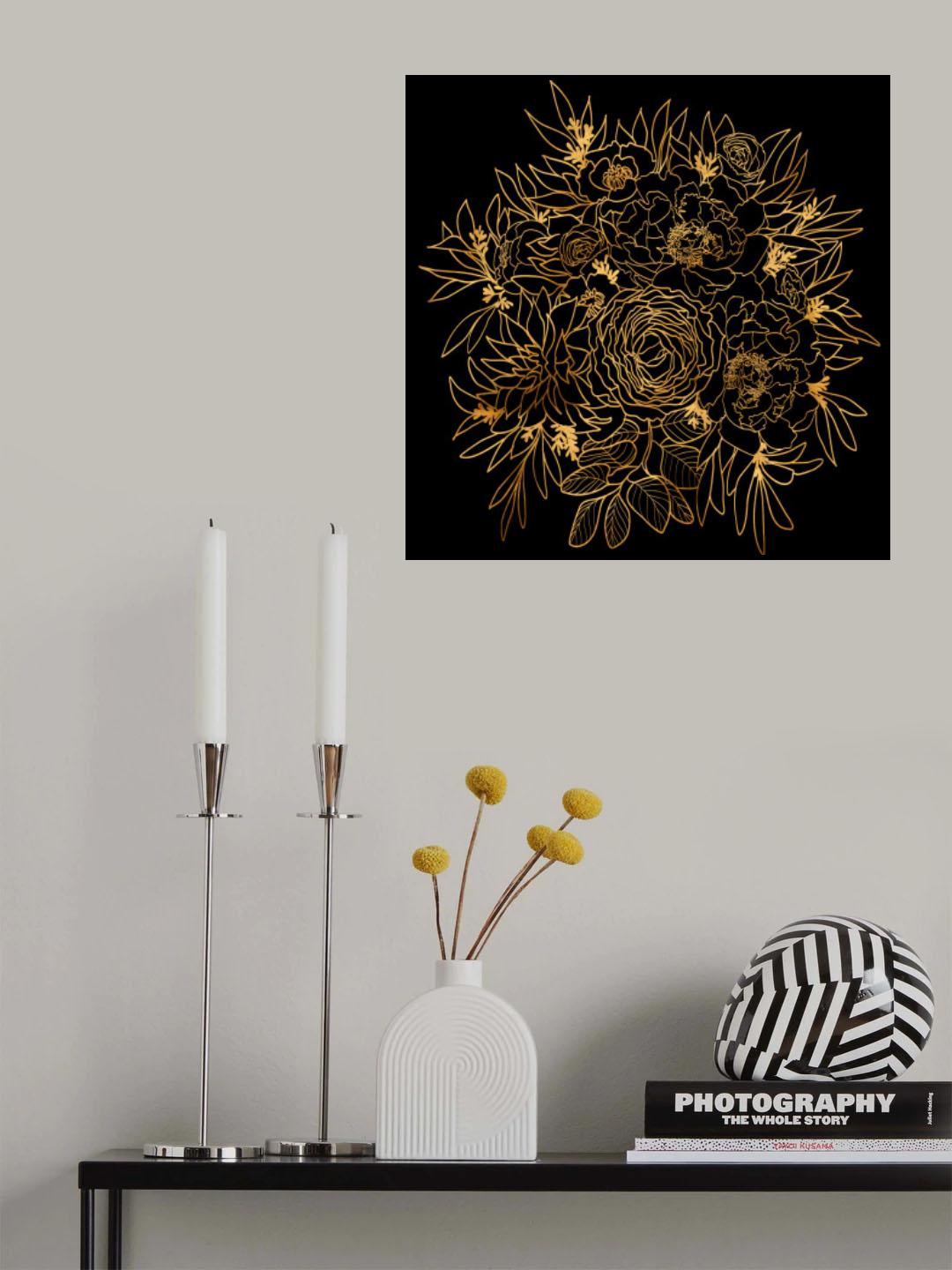 Nanette bouquet in gold and black Poster och Canvastavla