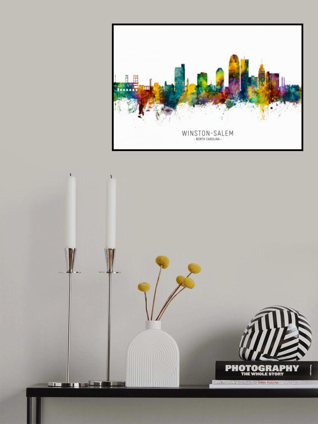 Winston-Salem North Carolina Skyline Poster och Canvastavla