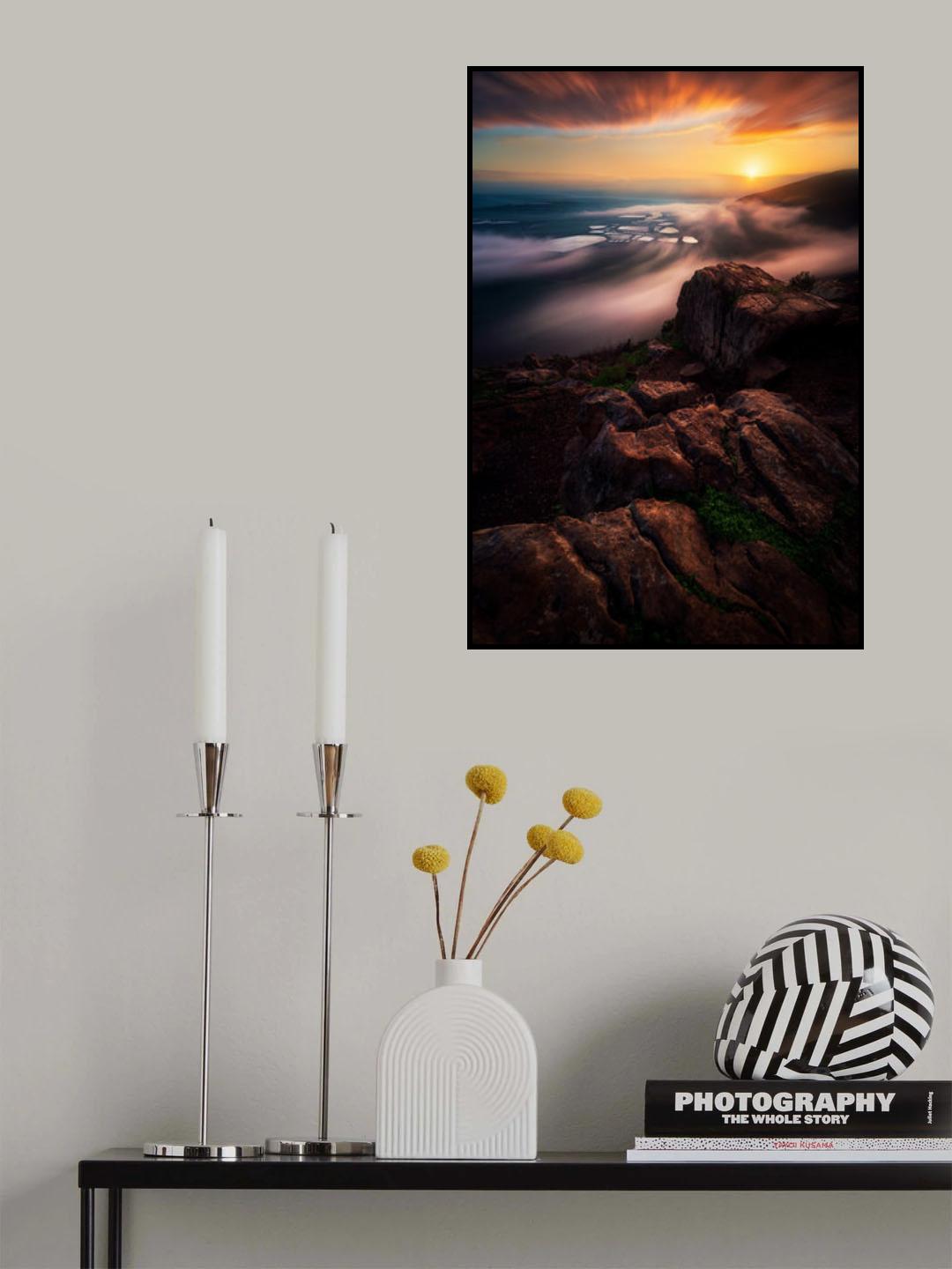 Misty Sunrise Poster och Canvastavla