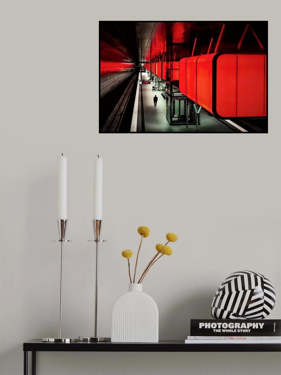 U- Bahn Rot Poster och Canvastavla