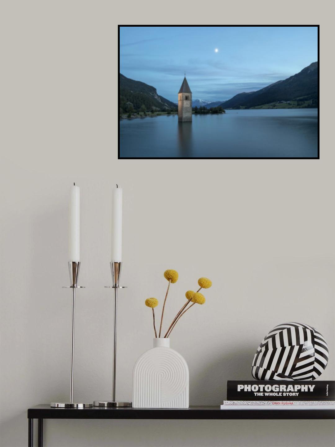 Blue Hour by the Resia Lake Poster och Canvastavla