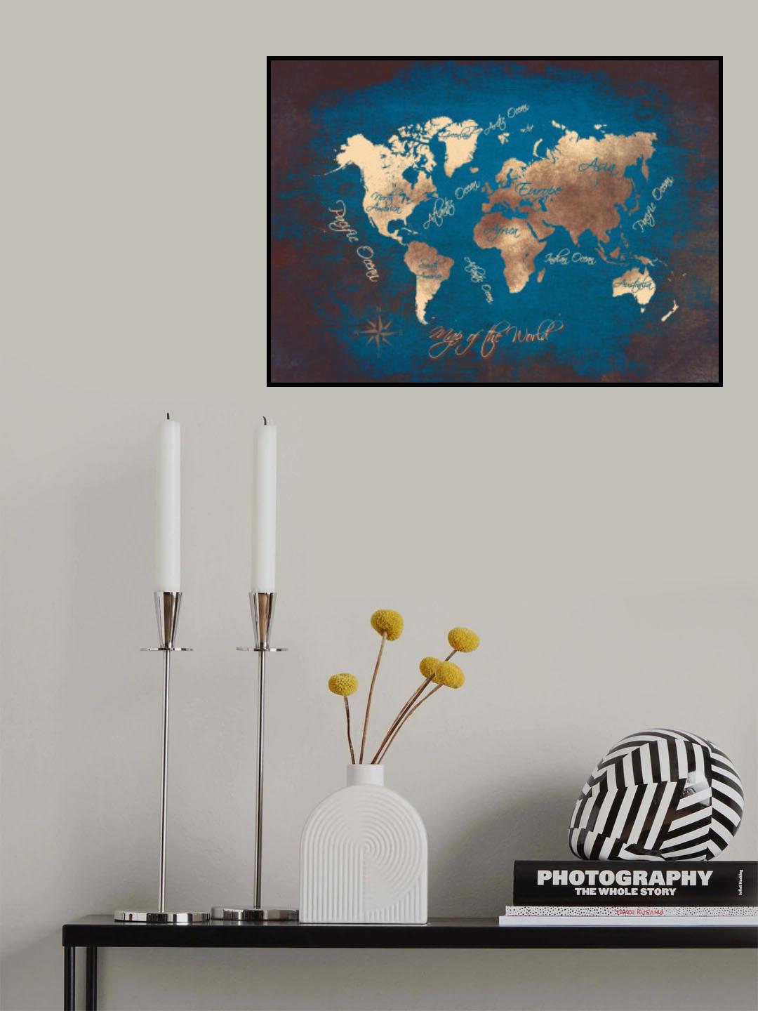World map 15 Poster och Canvastavla