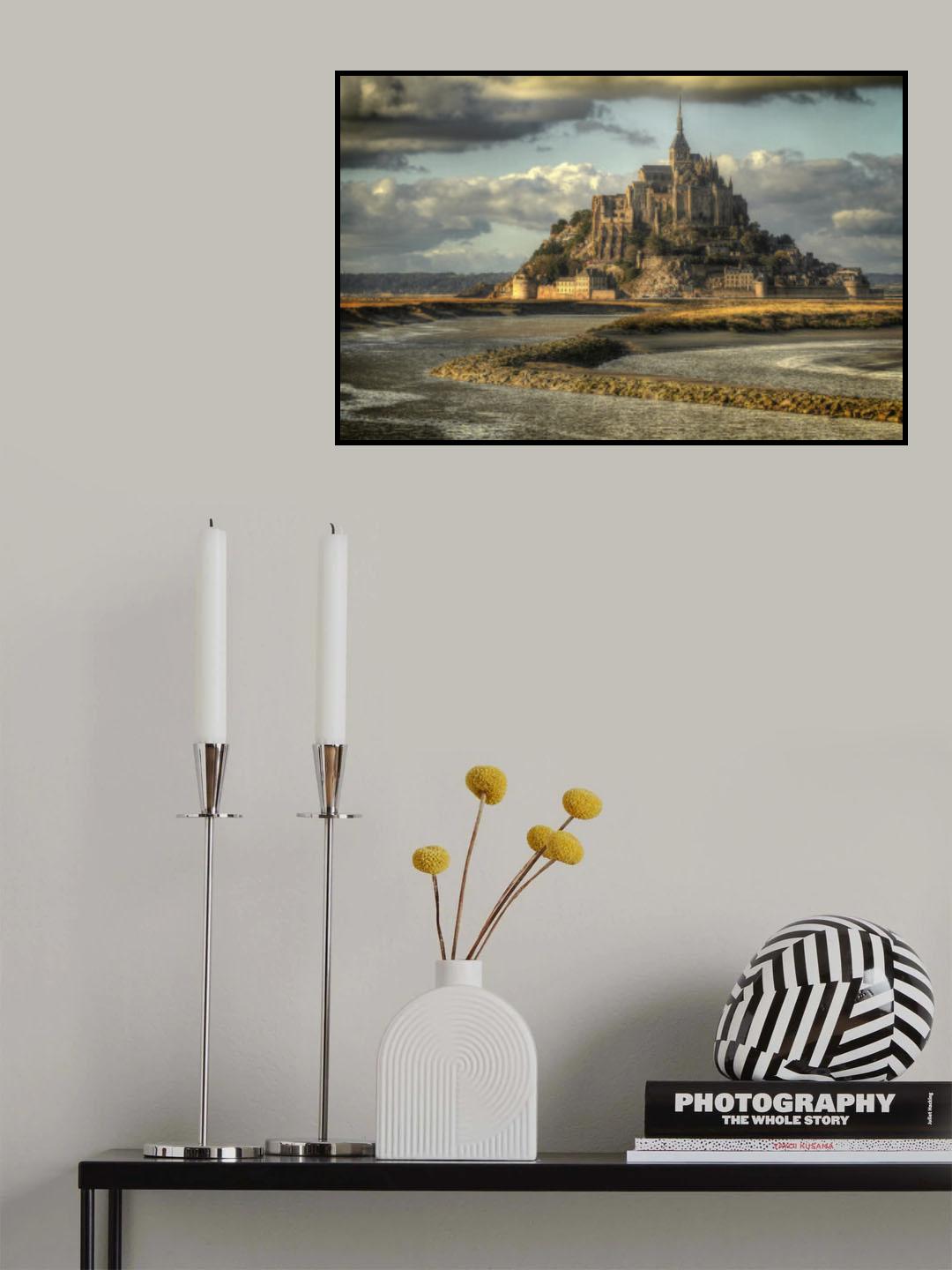 Sky opening over Mt.St.Michel Poster och Canvastavla