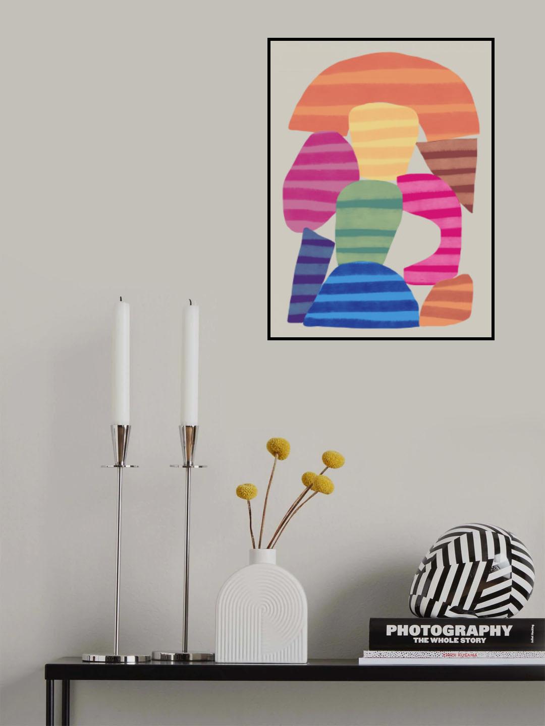 Abstract Stripe Minimal Collage 16 Poster och Canvastavla