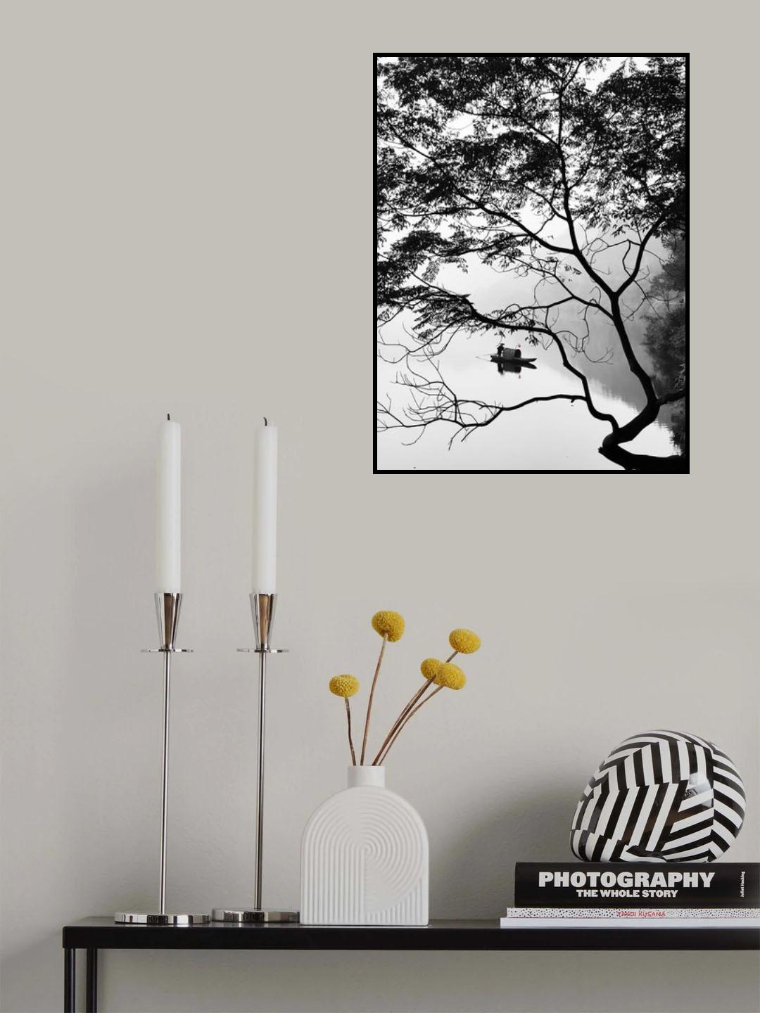 A river flows eastward in spring Poster och Canvastavla