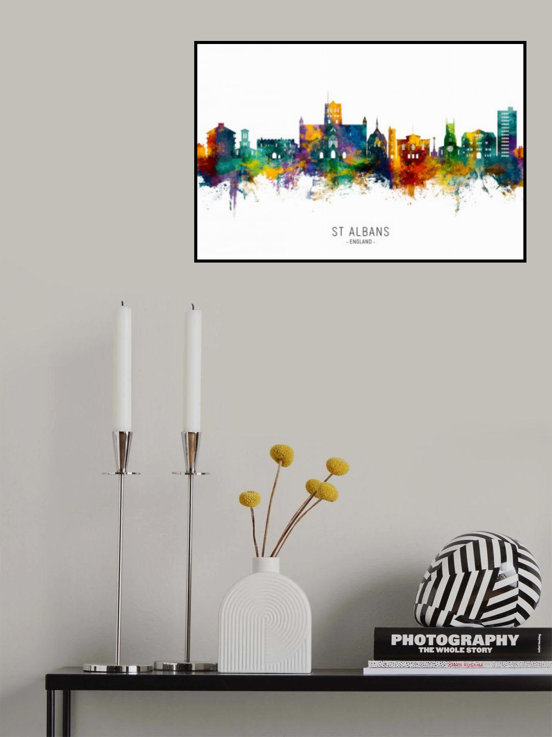 St Albans England Skyline Poster och Canvastavla