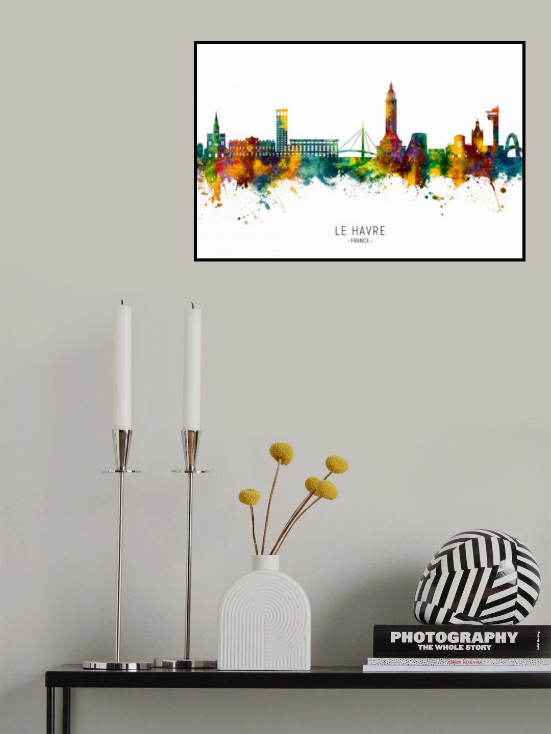 Le Havre France Skyline Poster och Canvastavla