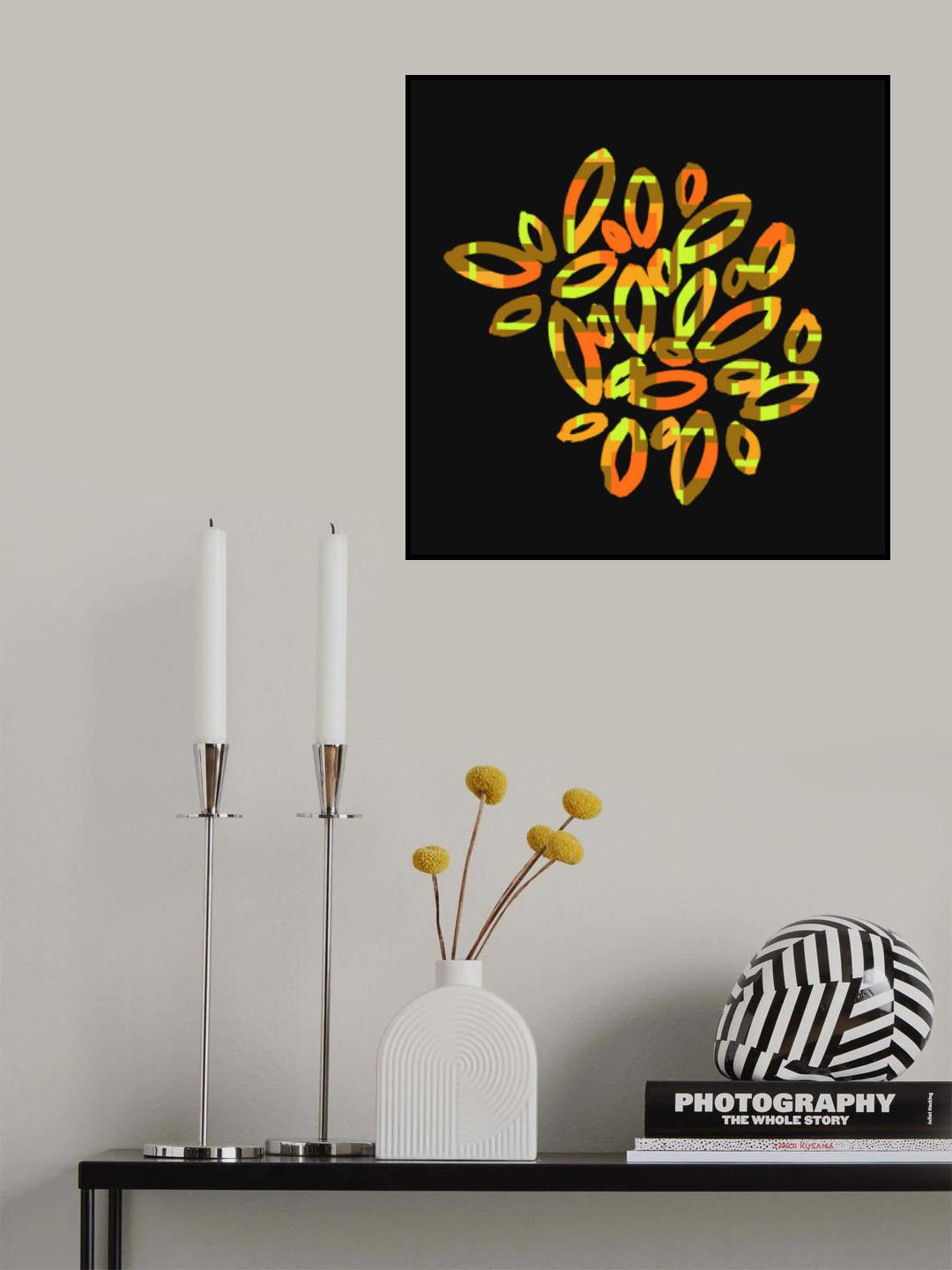 Petal Oval On Black Fy! Poster och Canvastavla