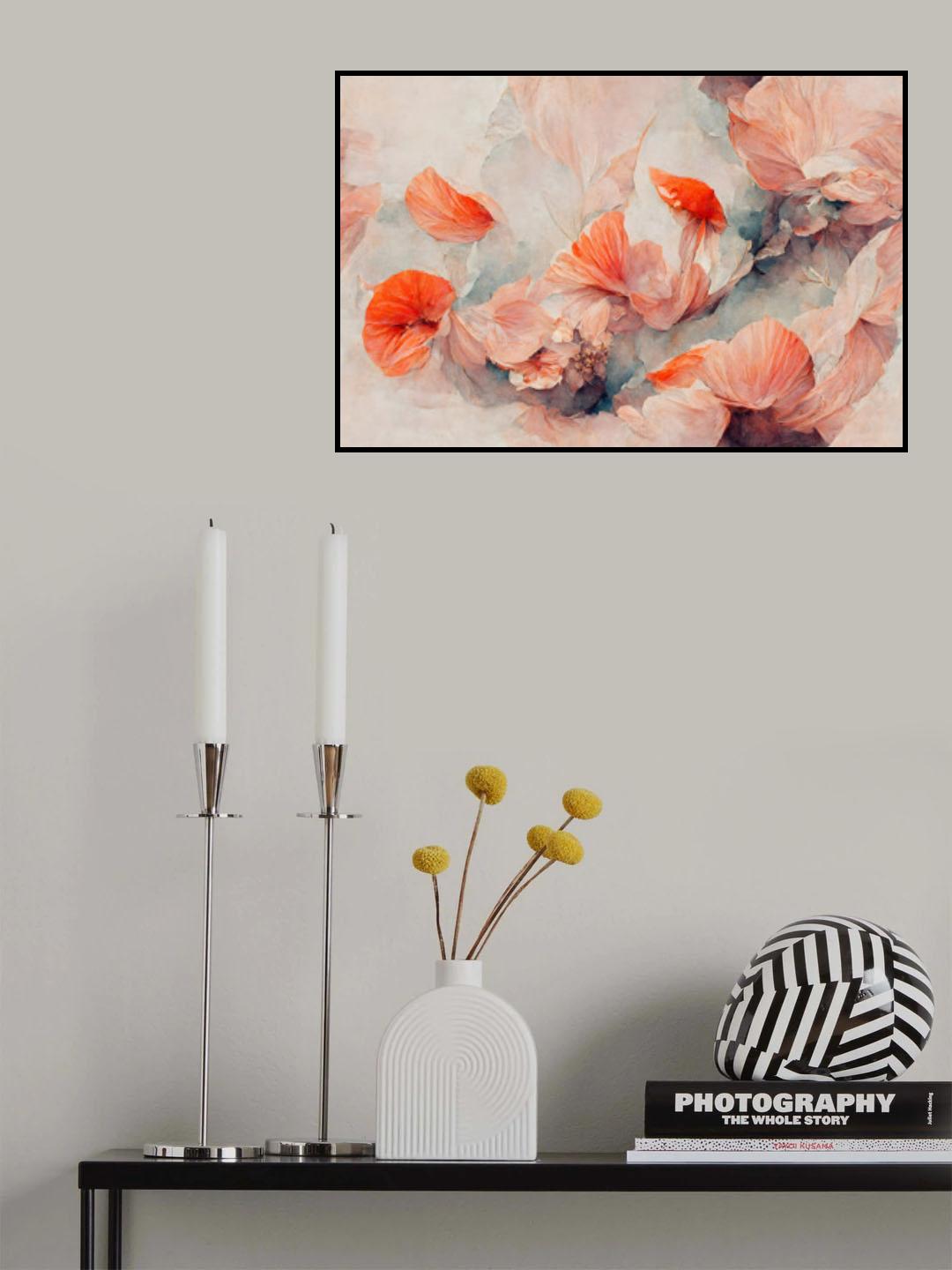 Wild Coral Flowers Poster och Canvastavla