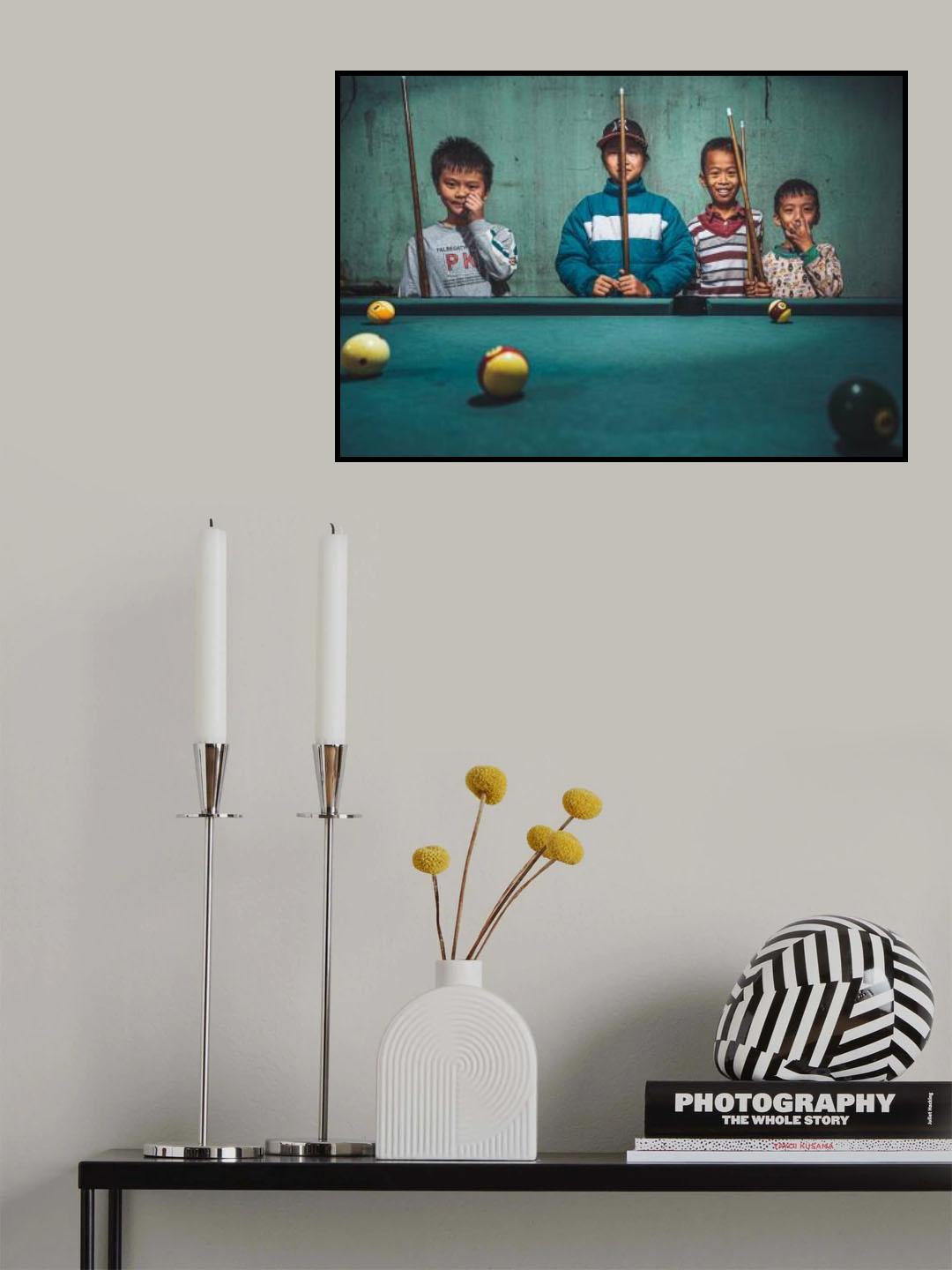 Playing snooker in the mountains Poster och Canvastavla