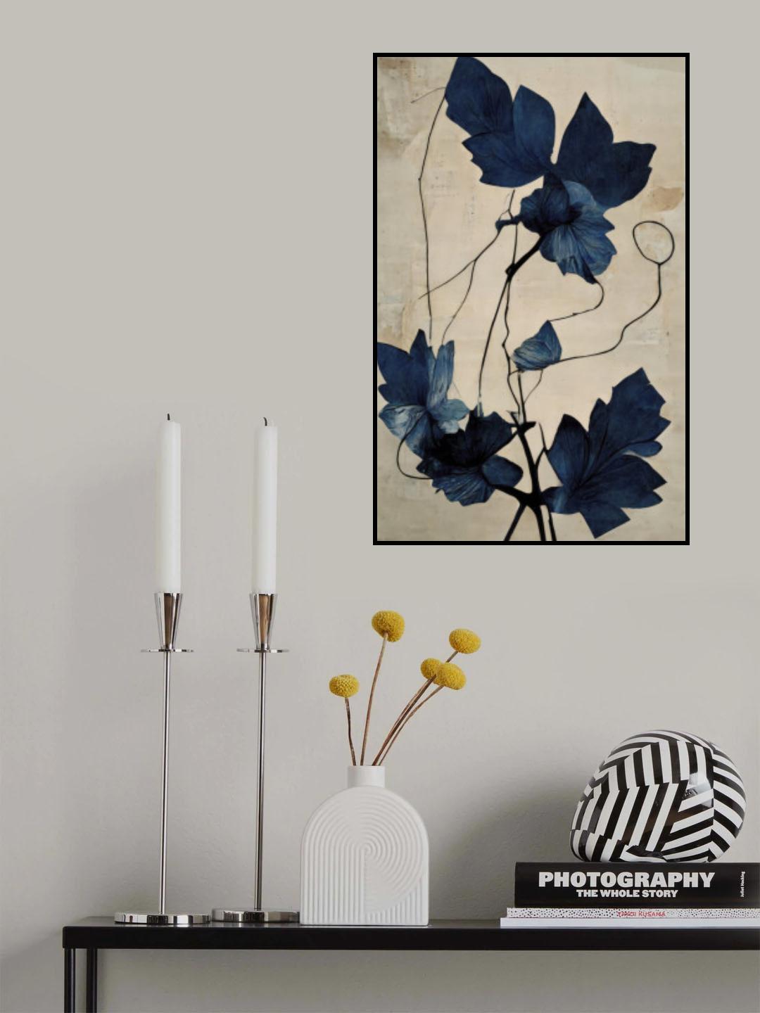 Indigo Flower Poster och Canvastavla