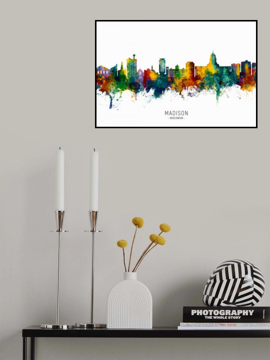 Madison Wisconsin Skyline Poster och Canvastavla