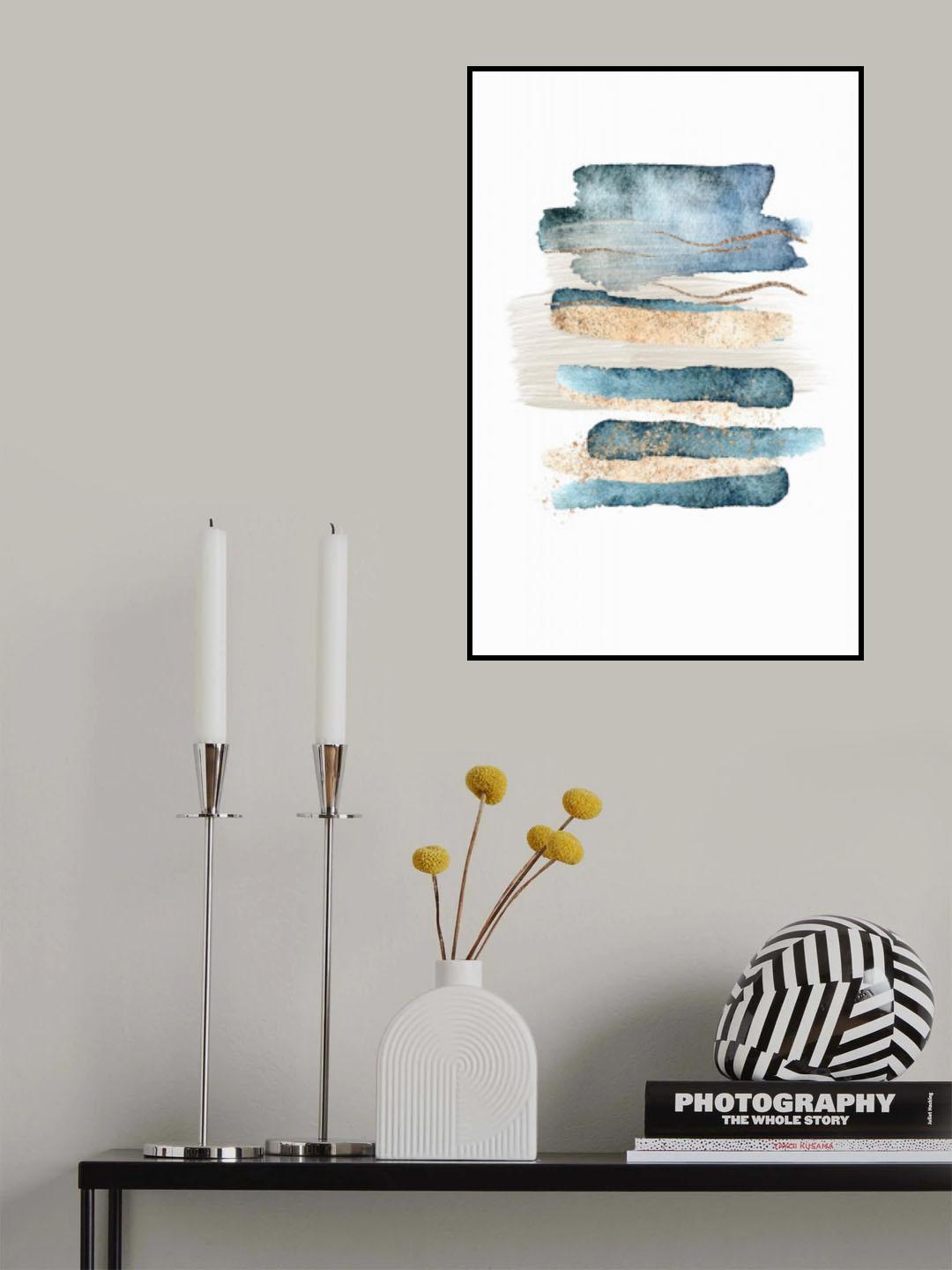 Atlantic Blue Abstract-1 Poster och Canvastavla