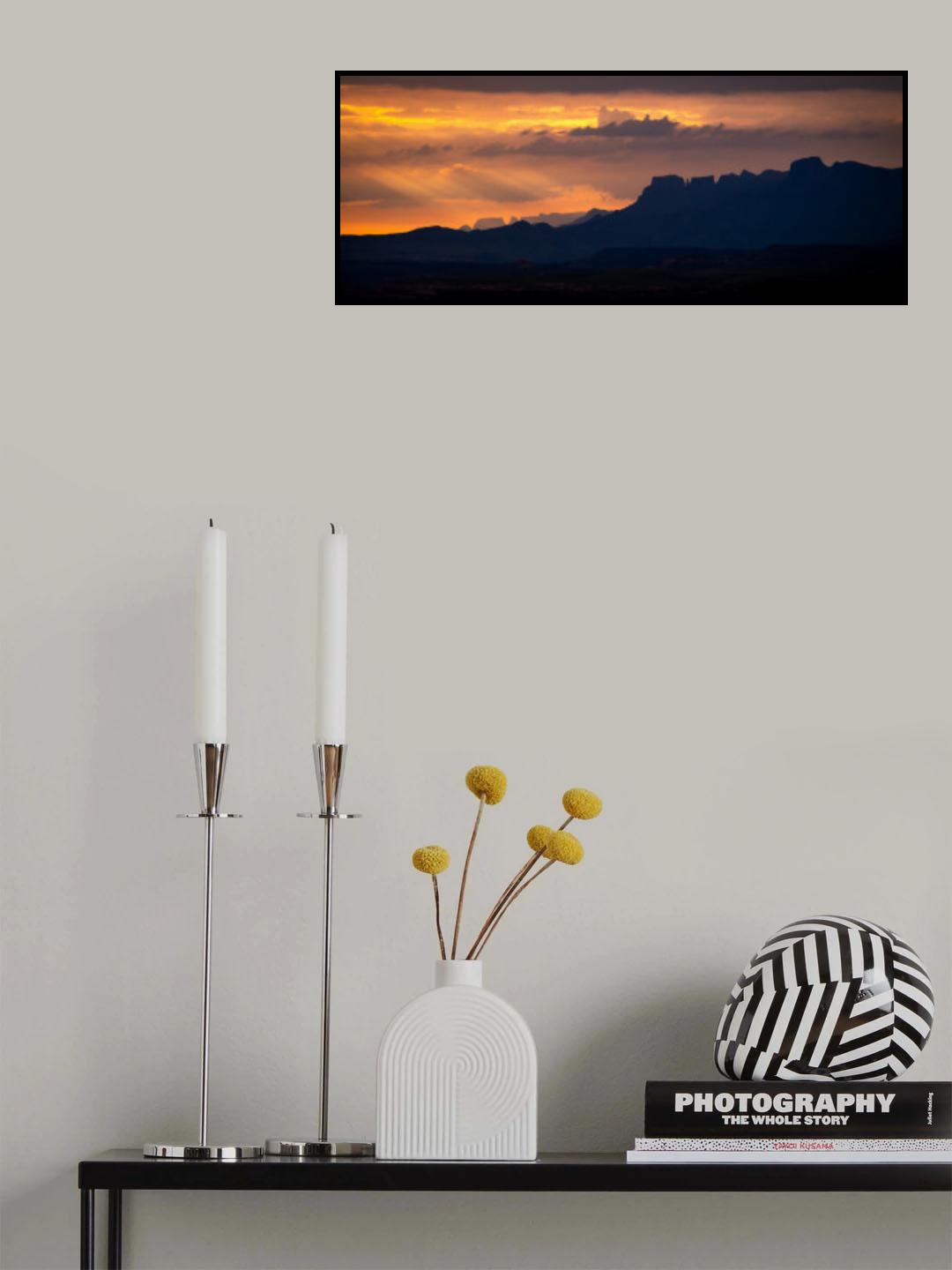Sunrise Amphitheater Drakensberg Poster och Canvastavla