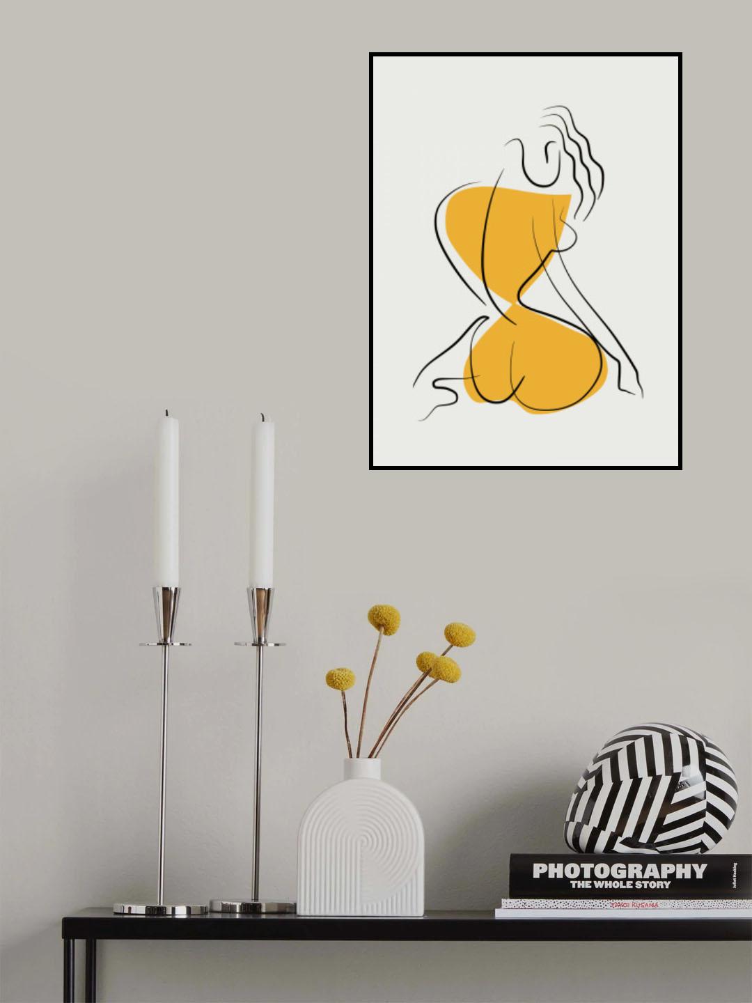 Minimalist Line Art Nude Poster och Canvastavla