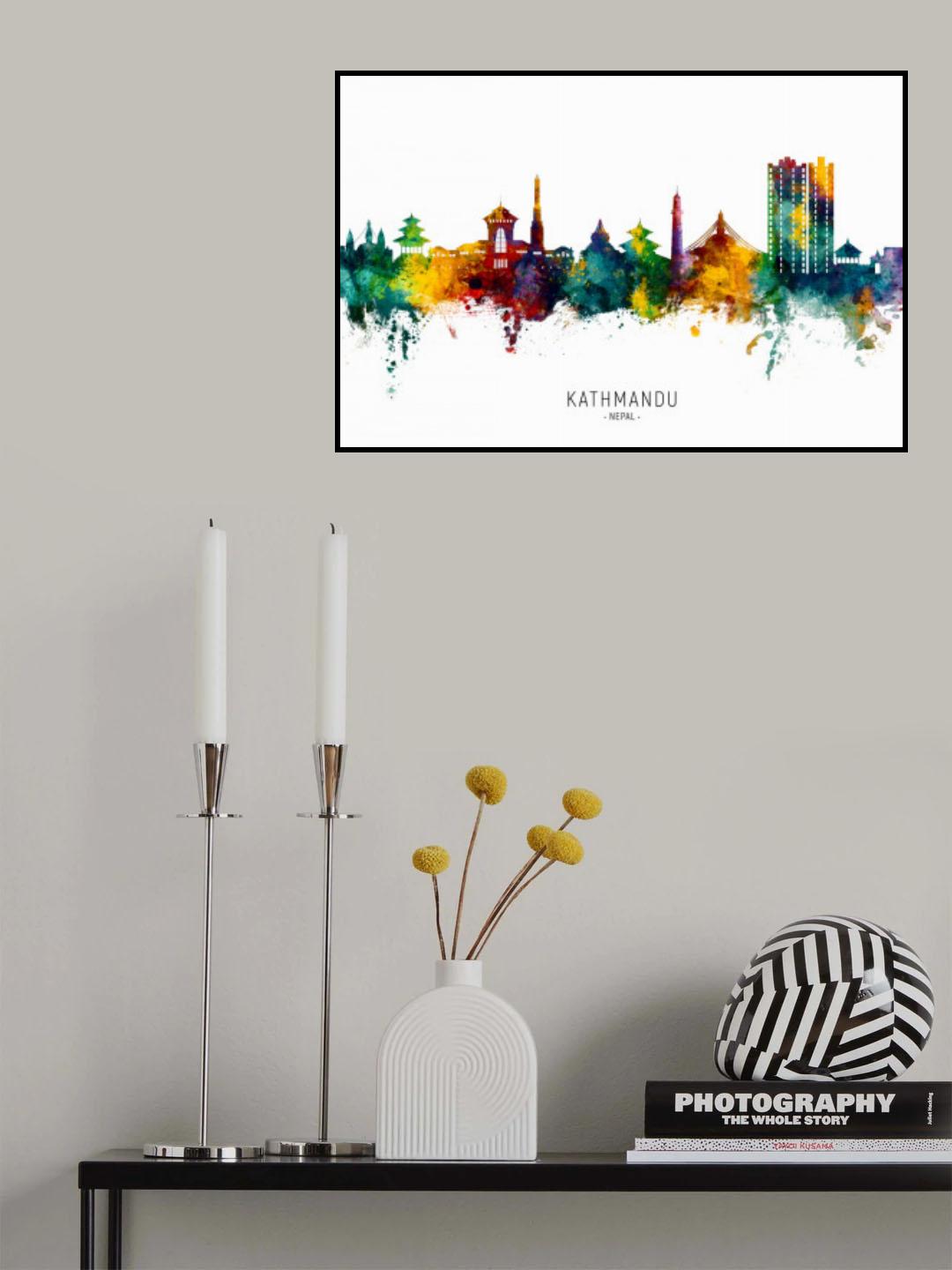 Kathmandu Nepal Skyline Poster och Canvastavla