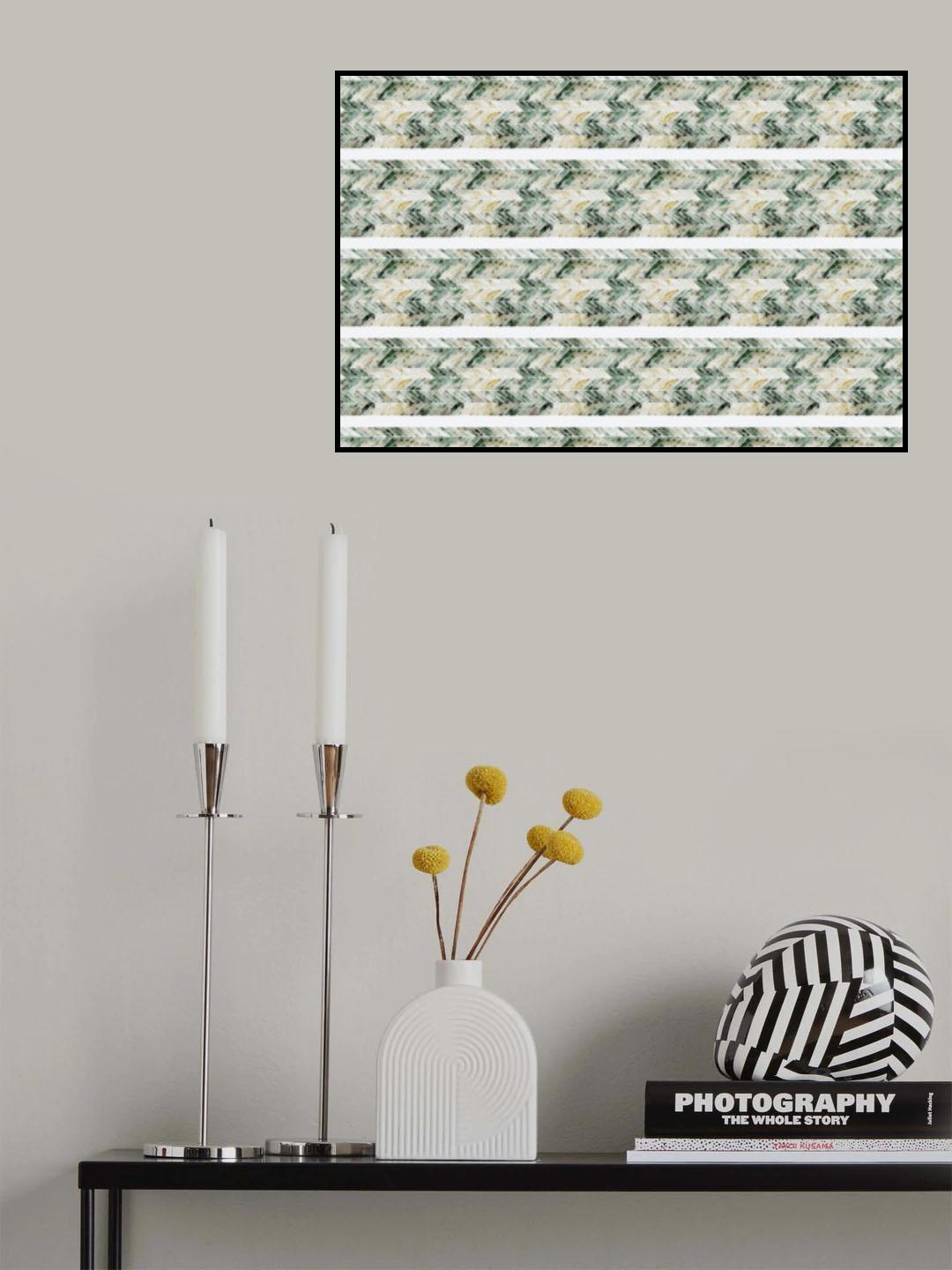 Green Beige Pattern Poster och Canvastavla