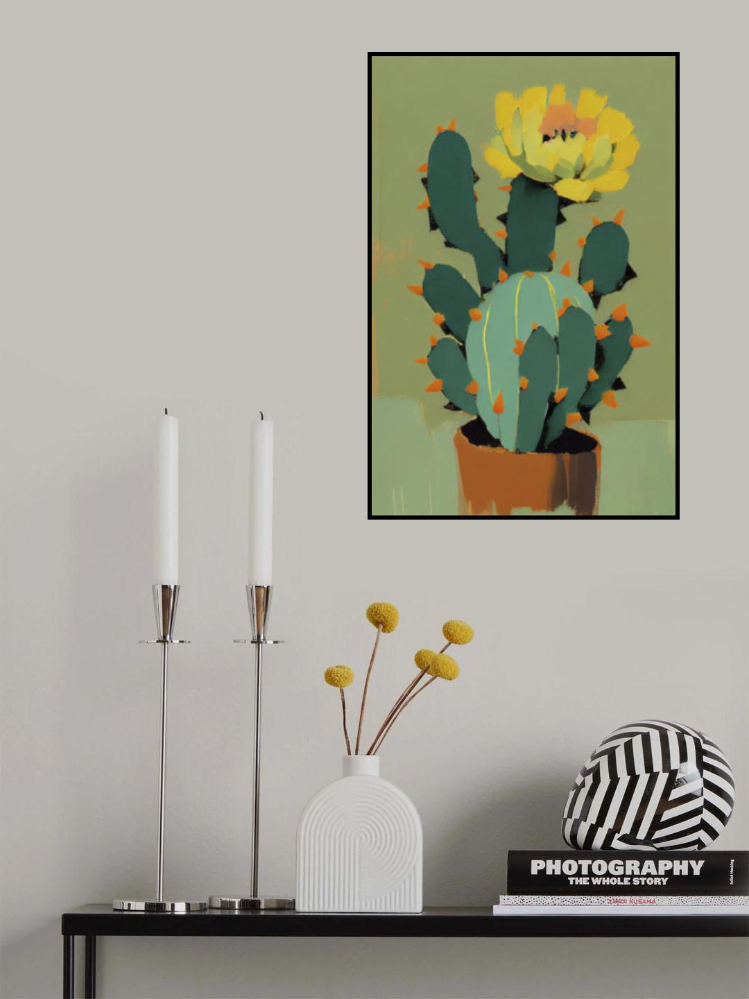 Flowering Cactus Poster och Canvastavla