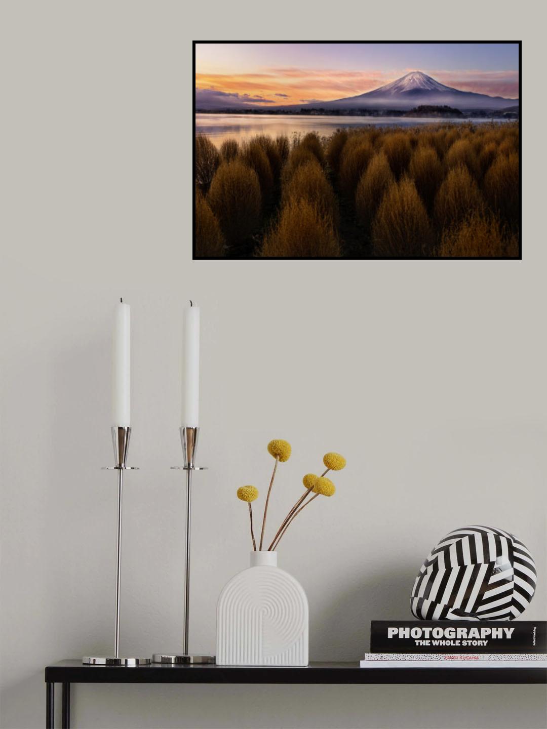 Mount Fuji at Morning Poster och Canvastavla