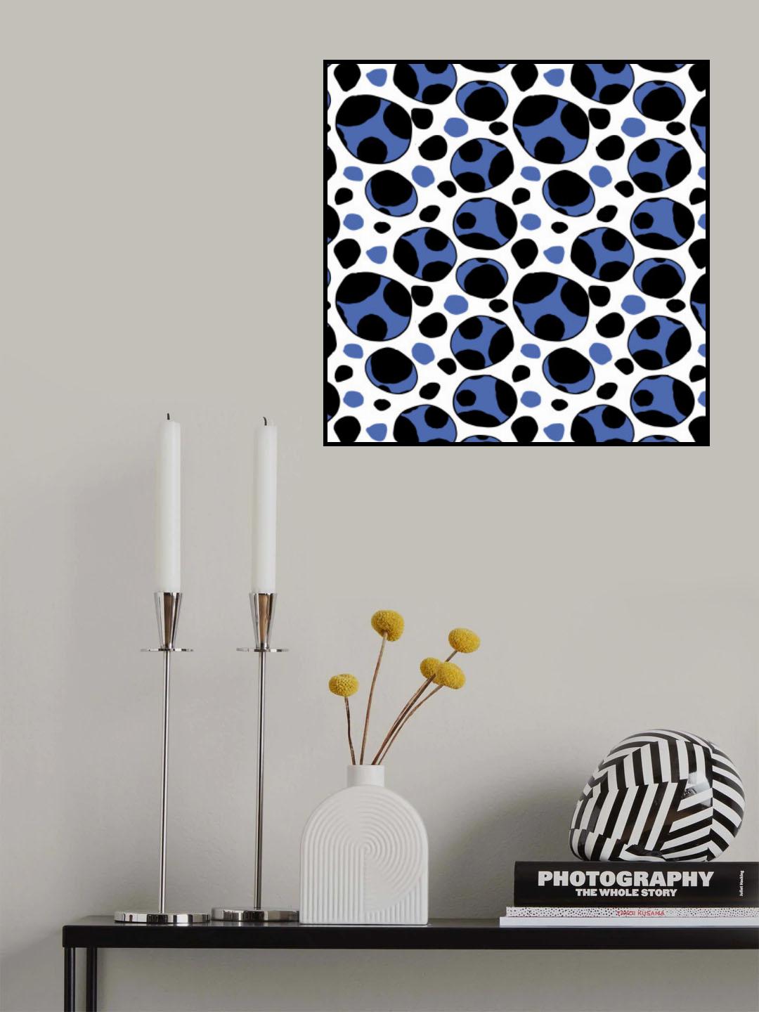 Spotty Retro Navy Blue Poster och Canvastavla