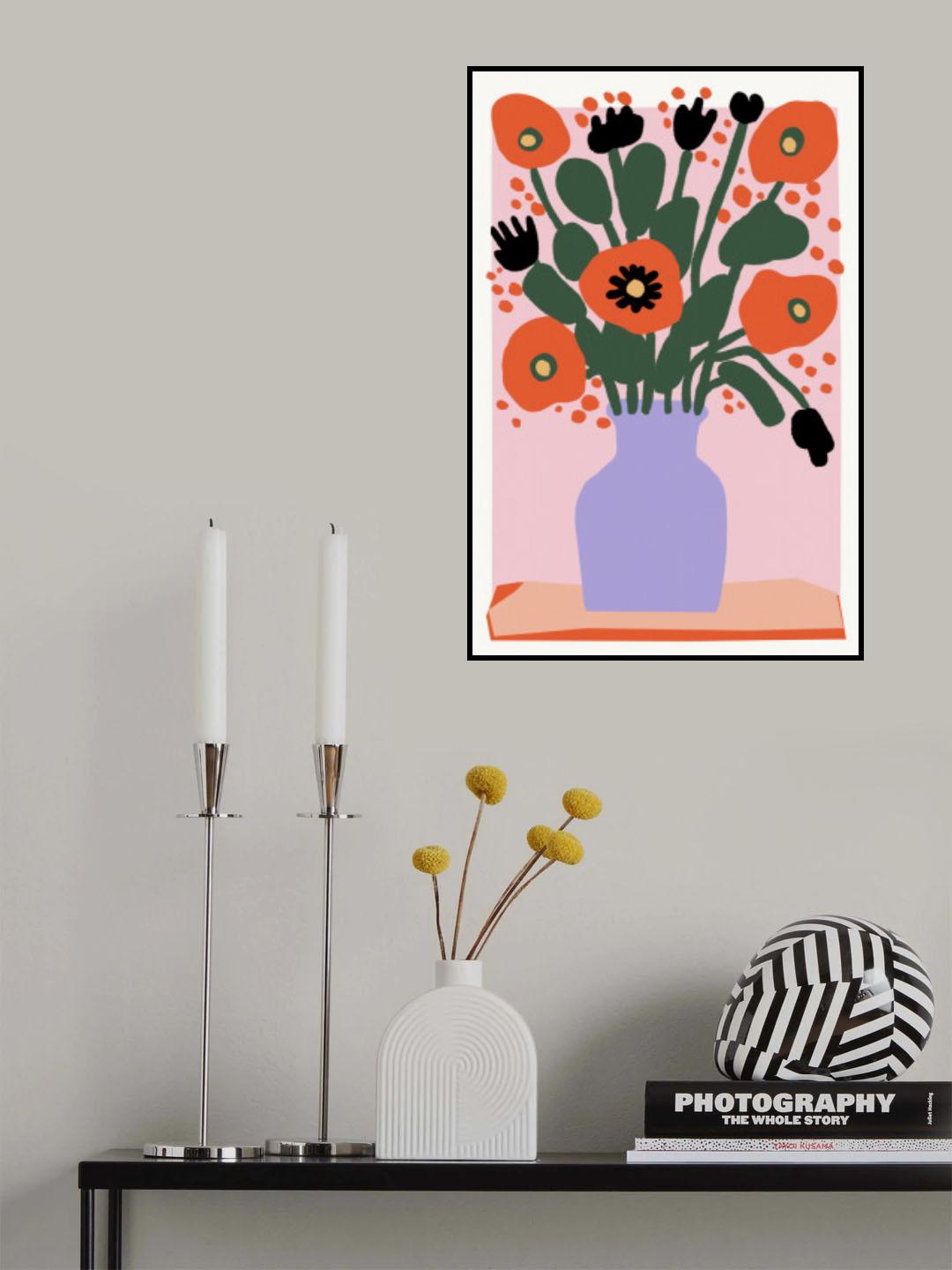 Poppy In Purple Vase