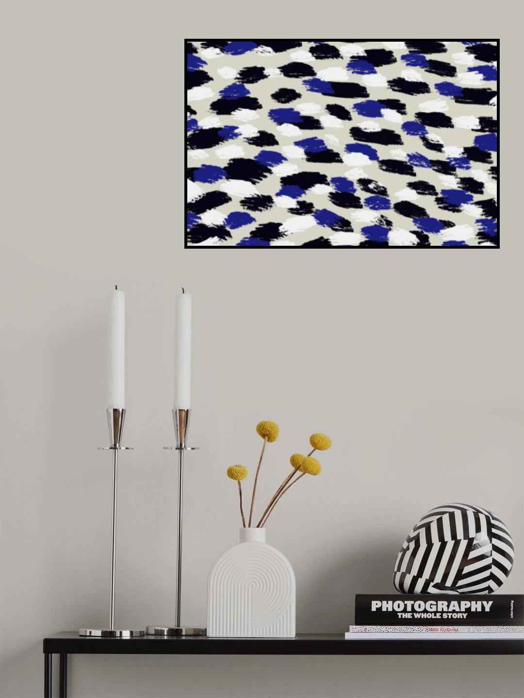 Blue Strokes Square Poster och Canvastavla