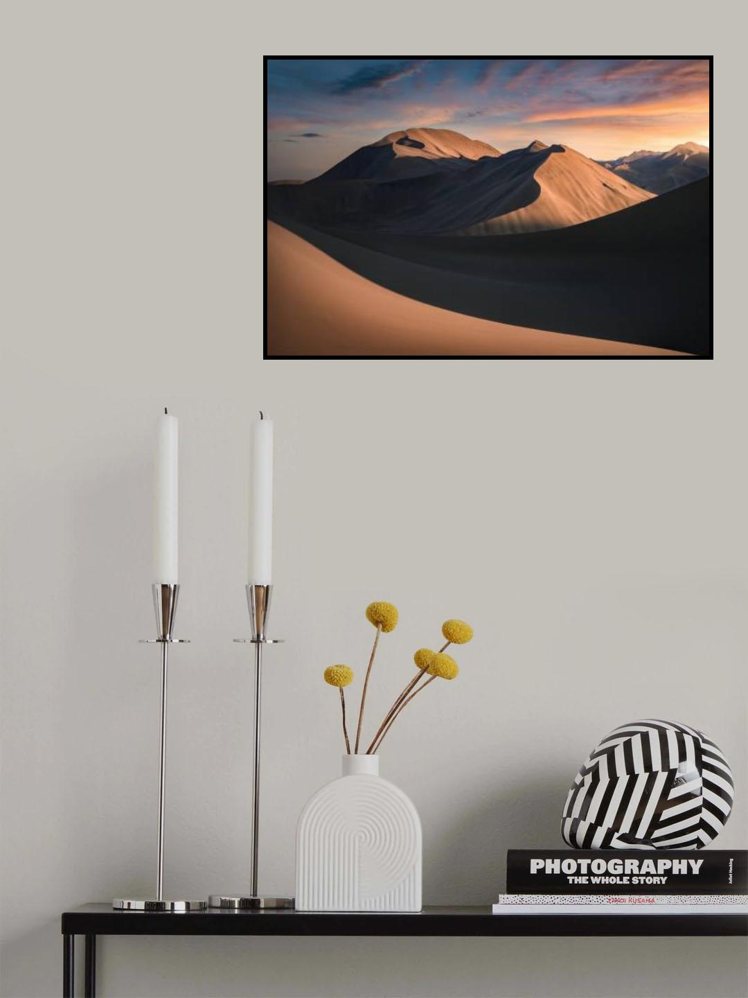 Sunset in Badain Jaran Poster och Canvastavla