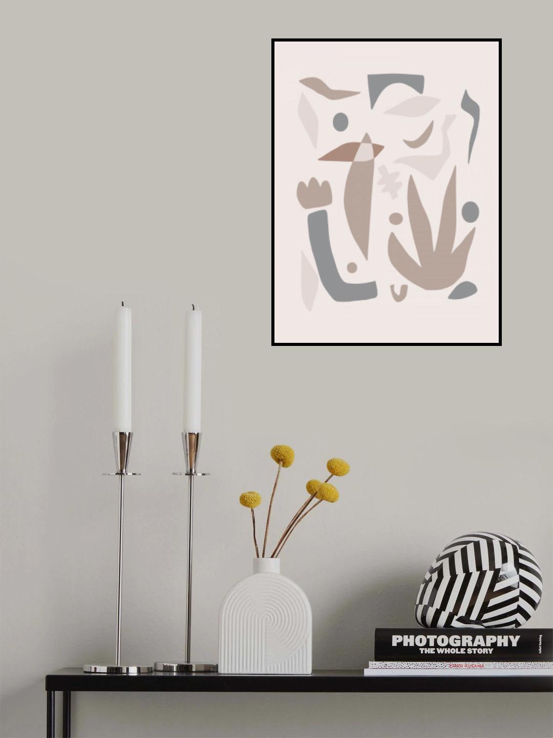 Pastel Leaves Cut Out Poster och Canvastavla