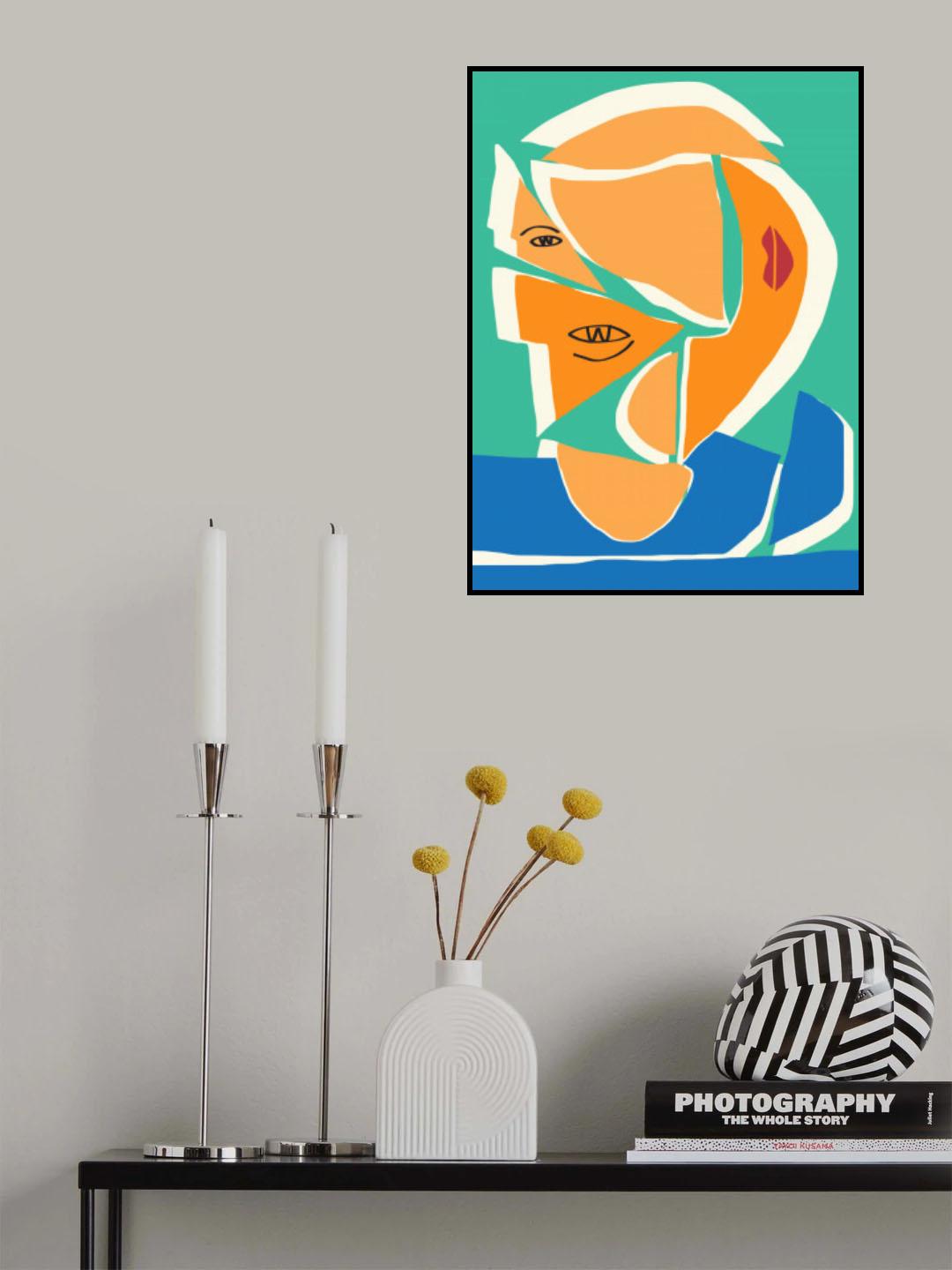 Abstract Cut Out Portrait Poster och Canvastavla
