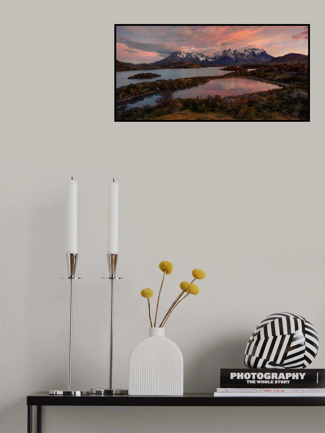 An explosion at sunrise in Patagonia. Poster och Canvastavla