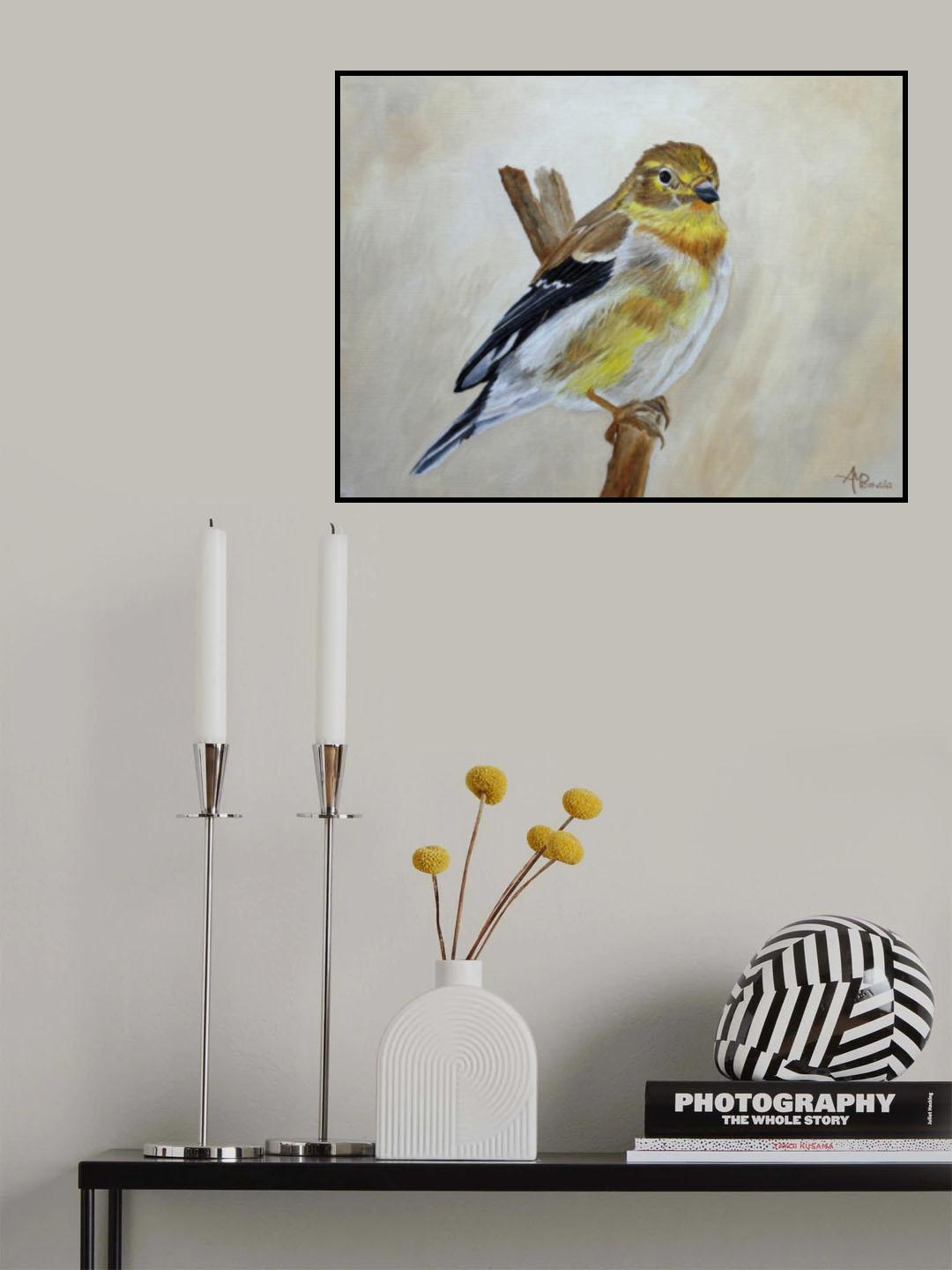 American Goldfinch Portrait Poster och Canvastavla