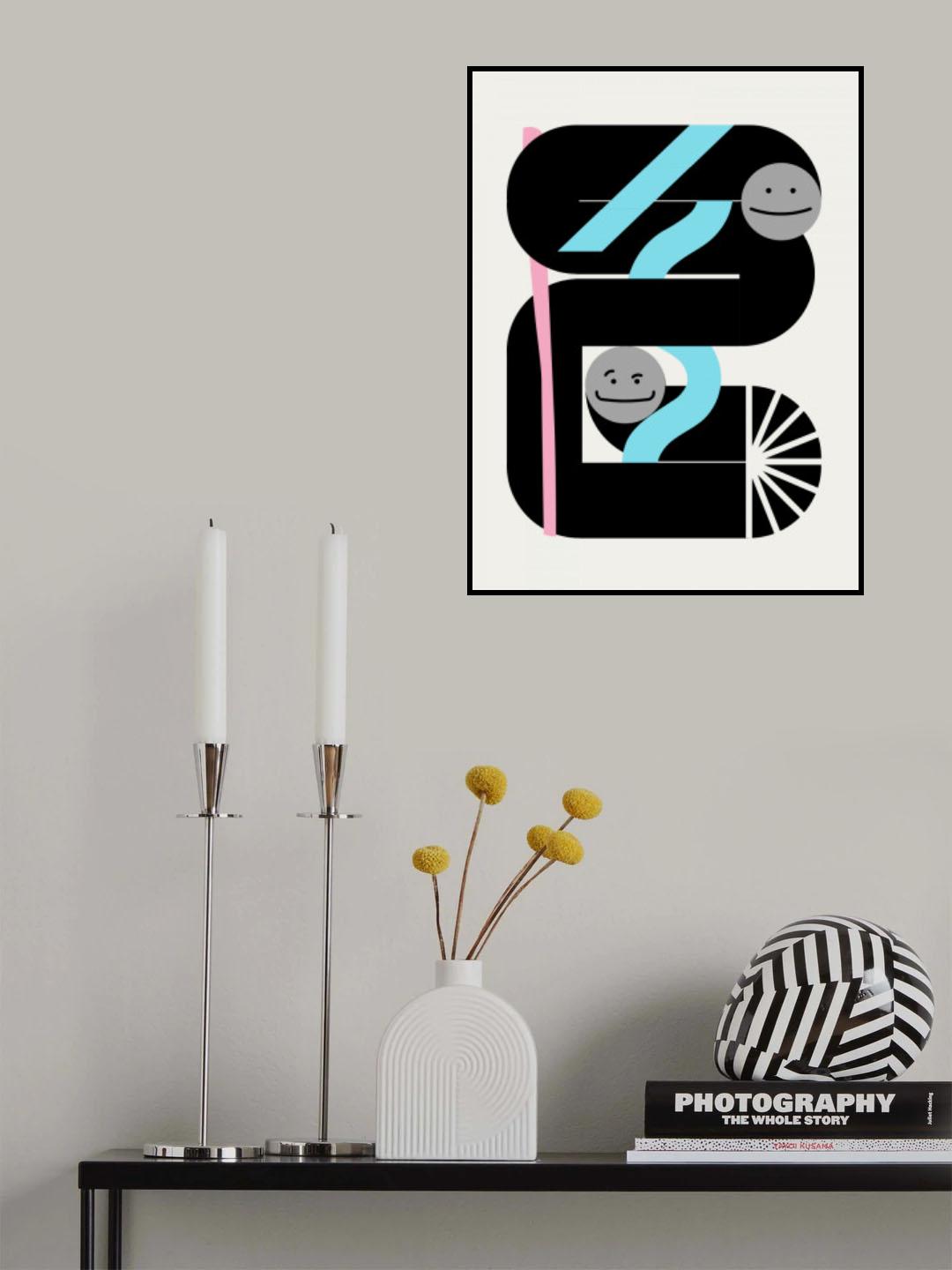Geometric Loop Smiley Poster och Canvastavla