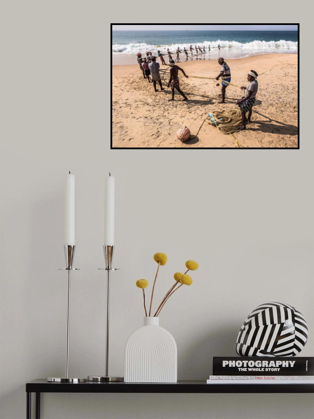 Fishing line above the ocean Poster och Canvastavla