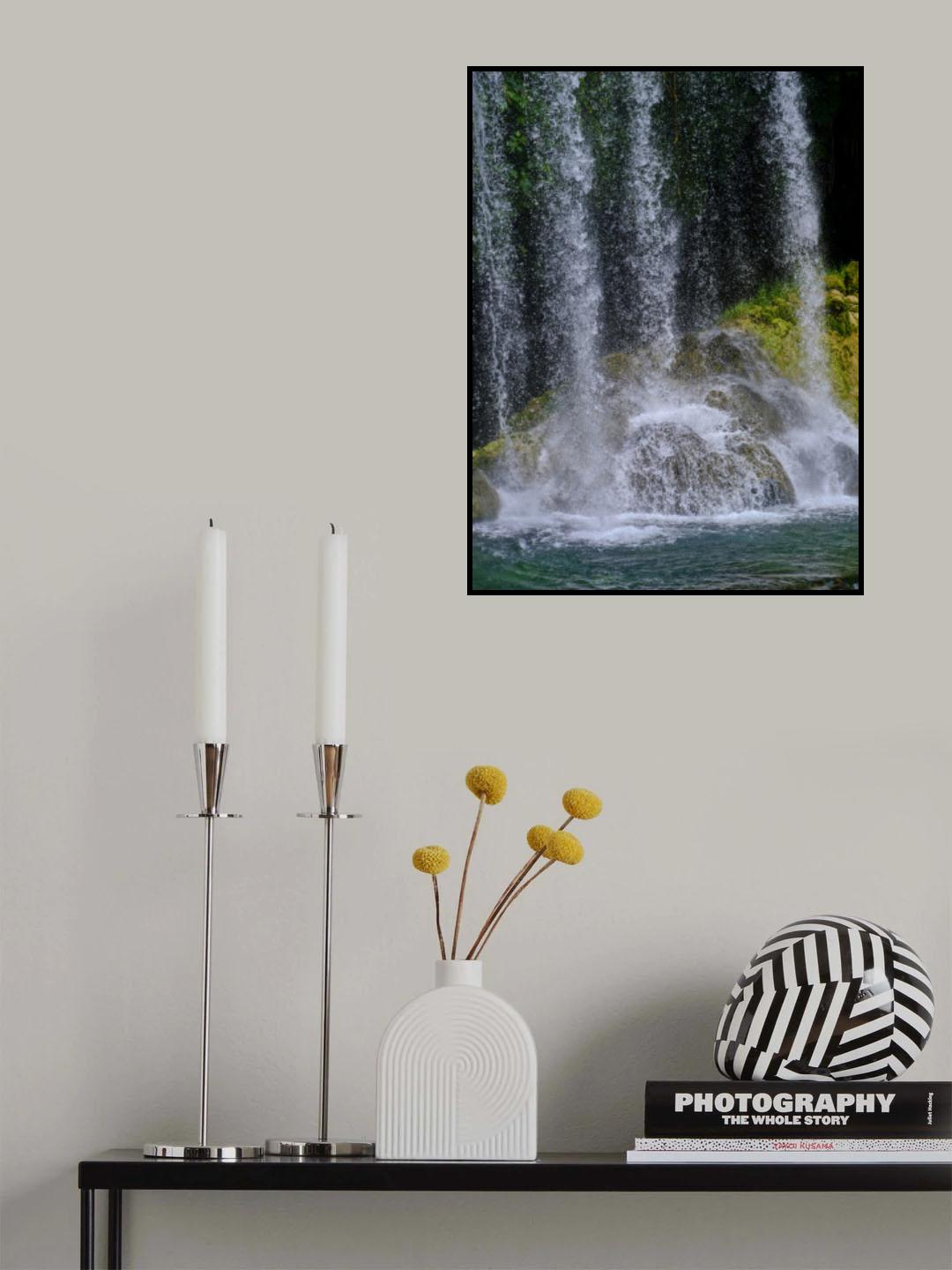 beautiful waterfall in the forest Poster och Canvastavla