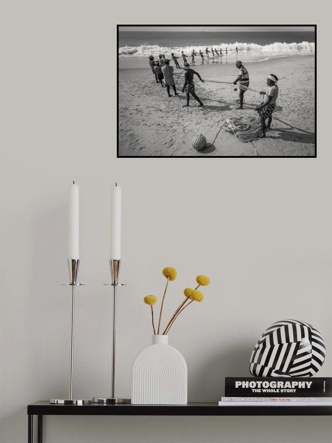 Fishermen in line Poster och Canvastavla