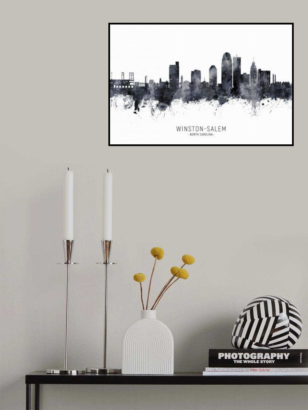Winston-Salem North Carolina Skyline Poster och Canvastavla
