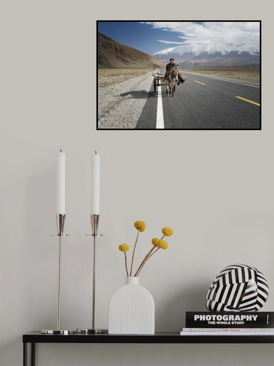 By donkey on the Karakorum Highway Poster och Canvastavla