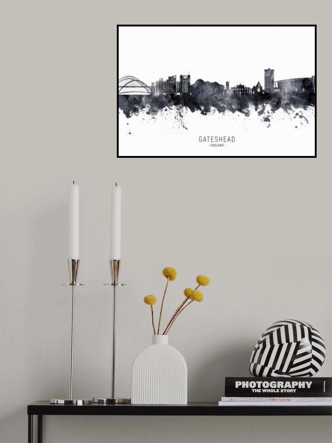 Gateshead England Skyline Poster och Canvastavla