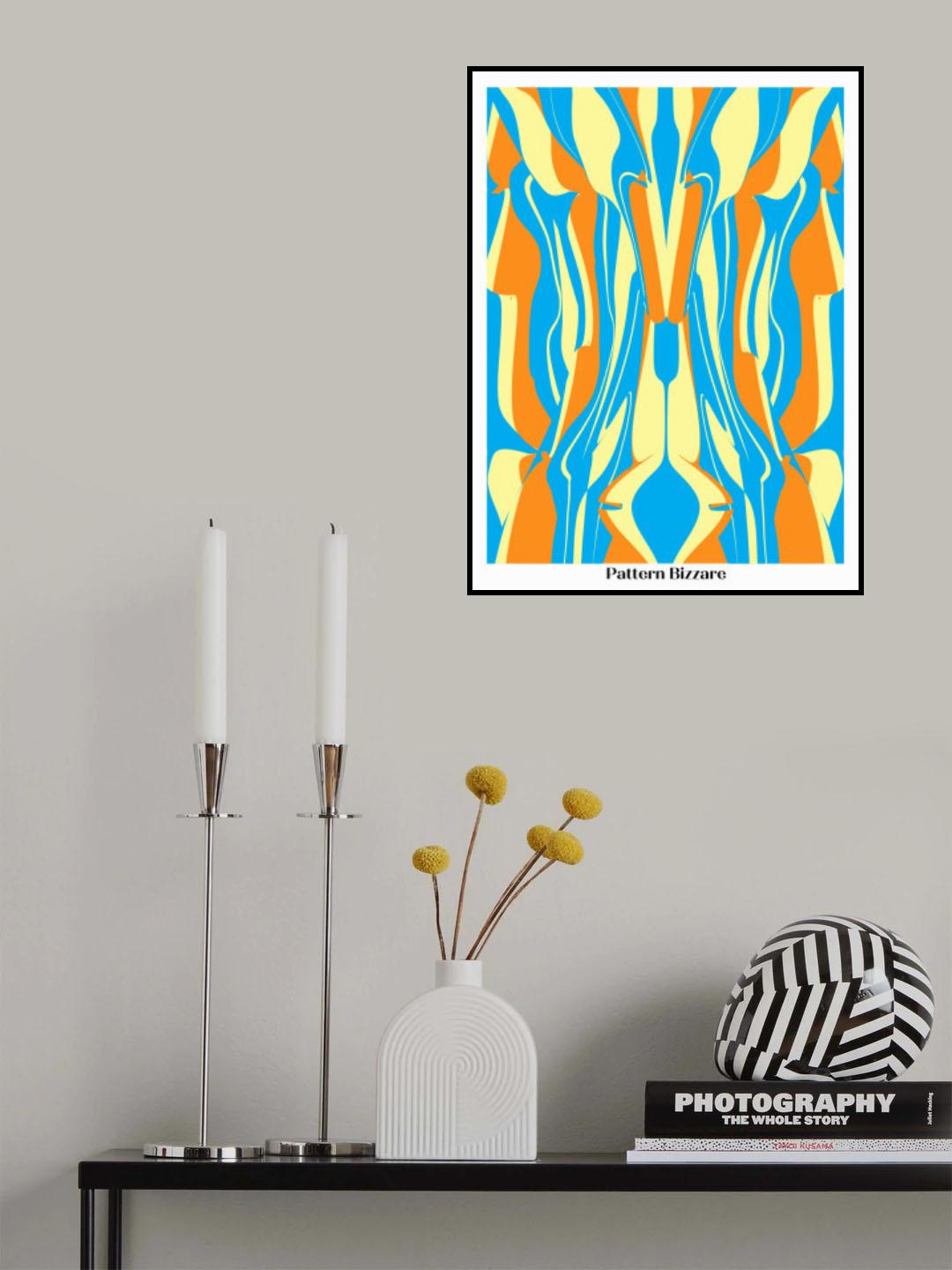 Pattern Bizarre In Bright Blue Poster och Canvastavla